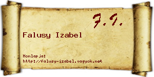 Falusy Izabel névjegykártya